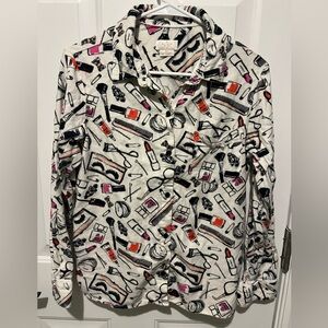 kate spade New York "dream a little dream" makeup printed pajama top